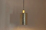 Unlacquered Brass Cylindric Pendant Light