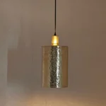 Unlacquered Brass Cylindric Pendant Light