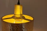 Unlacquered Brass Cylindric Pendant Light - Image 3
