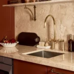 Unlacquered Brass Kitchen Faucet with Curved Legs