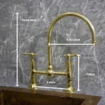 Unlacquered Brass Kitchen Faucet Straight Legs - Image 2