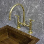 Unlacquered Brass Kitchen Faucet Straight Legs - Image 3