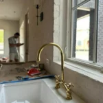 Unlacquered Brass Kitchen Faucet Bridge V - Image 2