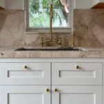 Unlacquered Brass Kitchen Faucet Bridge V - Image 3