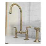 Unlacquered Brass Kitchen Faucet with Lever Handles - Image 3