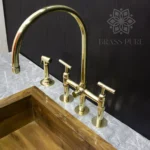 Unlacquered Brass Kitchen Faucet With Sprayer