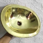 Unlacquered Brass Oval Sink 18" - Image 2