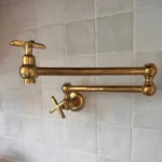 Unlacquered Brass Pot Filler with Flat Handles - Image 2