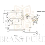 Unlacquered Brass Pot Filler with Flat Handles - Image 4