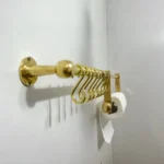 Unlacquered Brass Pot Rack with Tissue Holder - Image 3