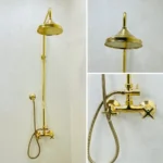 Unlacquered Brass Victorian Rain Shower Set - Image 5