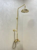 Unlacquered Brass Victorian Rain Shower Set