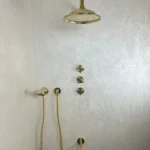 Unlacquered Brass Shower Set