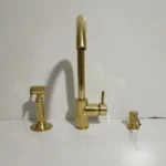 Unlacquered Brass Single Hole Kitchen Faucet - Image 4