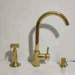 Unlacquered Brass Single Hole Kitchen Faucet - Image 5